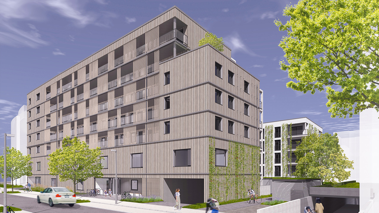 Visualisierung der Gebäude in der Ingeborg-Krummer-Schroth-Straße