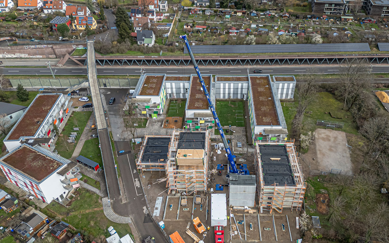 Luftbild von der Bergäckerstraße