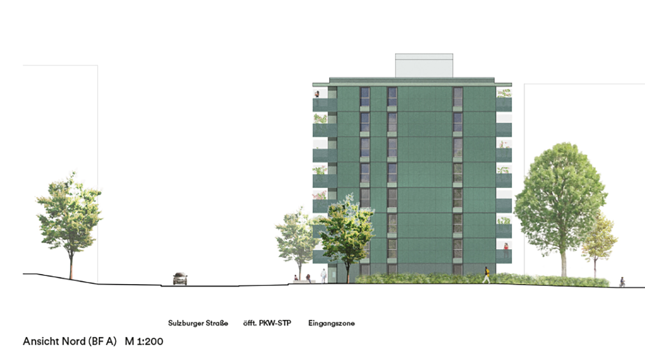 Visualisierung der Ansicht Nord an der Sulzburger Straße